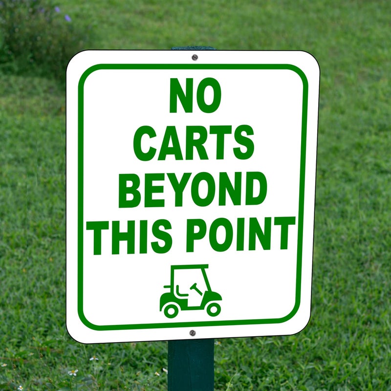 Work House Signs NO Beyond This Point - Private Property Sign for Golf Course, Keep Carts Off Grass - Outdoor Sign 8.5" x 10" - Image 4